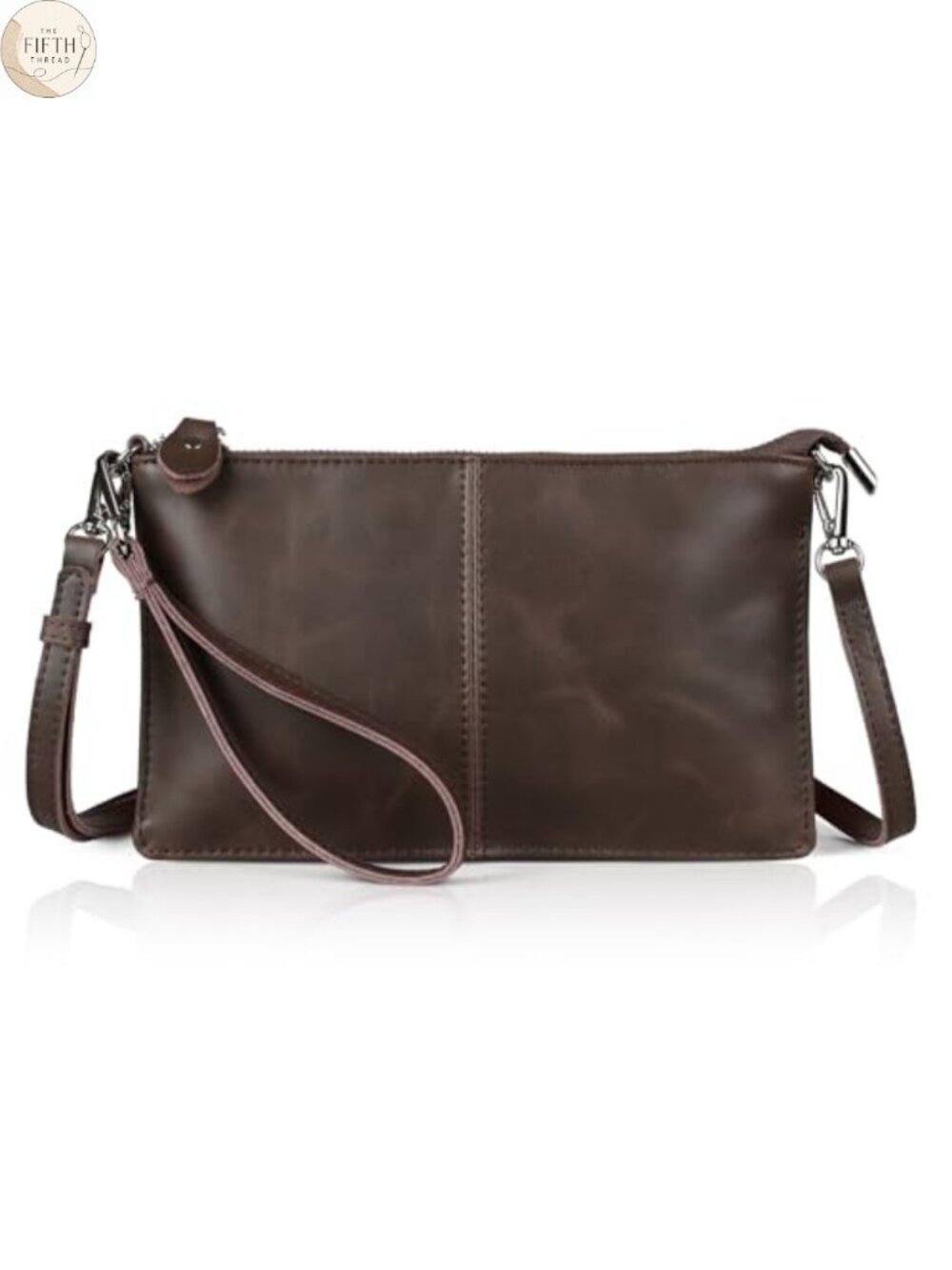 Genuine Leather Small Crossbody Bag Wristlet Wallet Purse Clutch